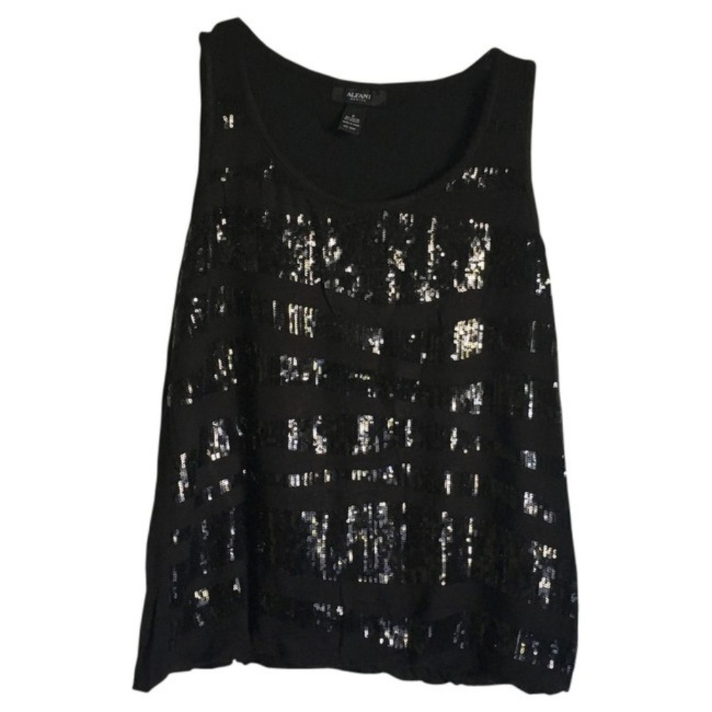 Alfani Black Sequin Tank Top